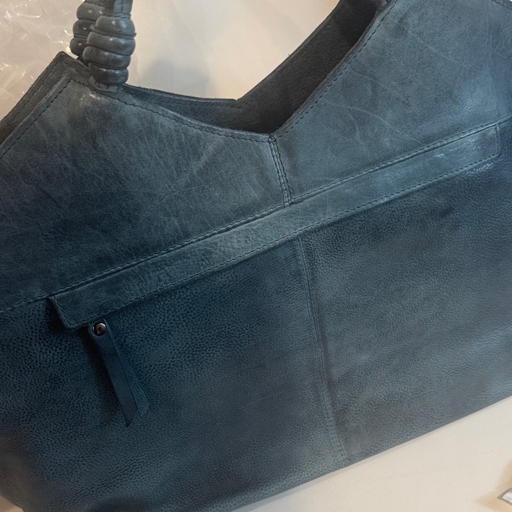 latico Navy Blue Leather Tote with Detachable Strap - Picture 5 of 15